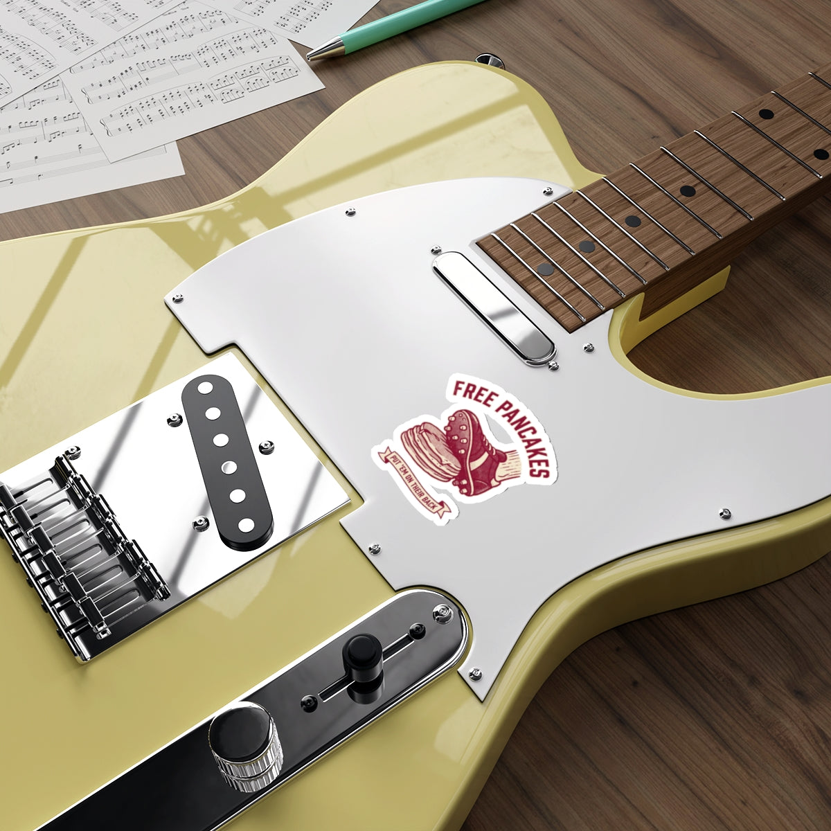Free Pancakes Sticker — front